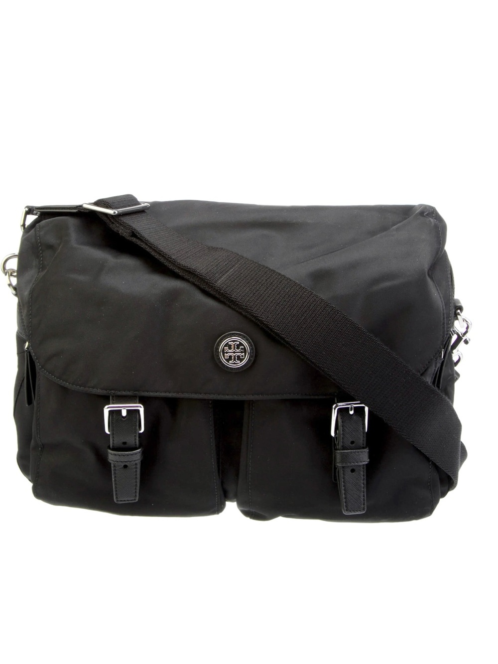 Tory Burch Black Nylon Pocket Front Virginia Crossbody Bag